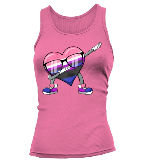 Gender Fluid Pride Flag Dabbing Heart Sublte LGBTQ Tank top Woman