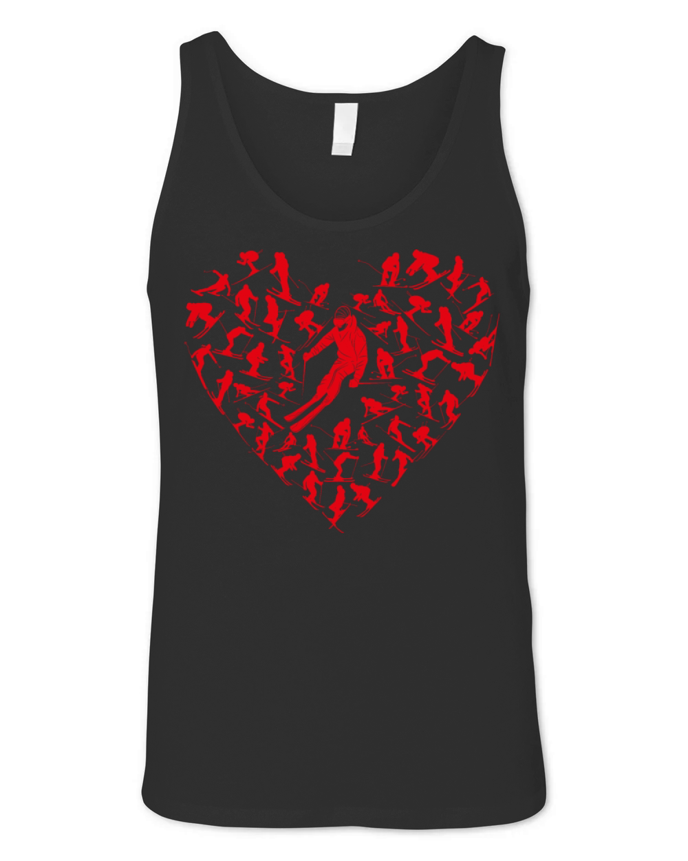 Heart Full Ski Winter Sport Lovers Valentine Gift Unisex Jersey Tank