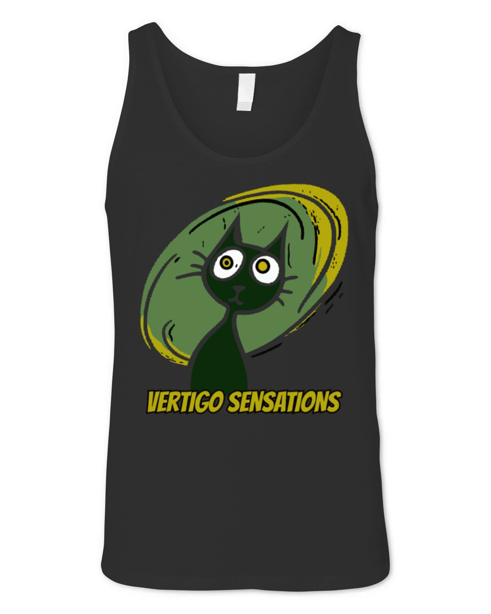 vertigo sensations vintage cartoon cat Unisex Jersey Tank