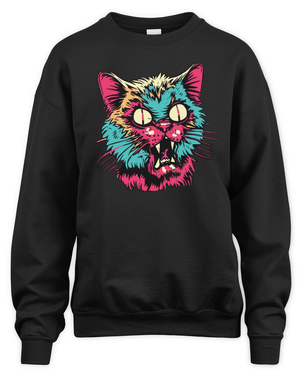 Horror Scary Zombie cat Unisex Premium Crewneck Sweatshirt