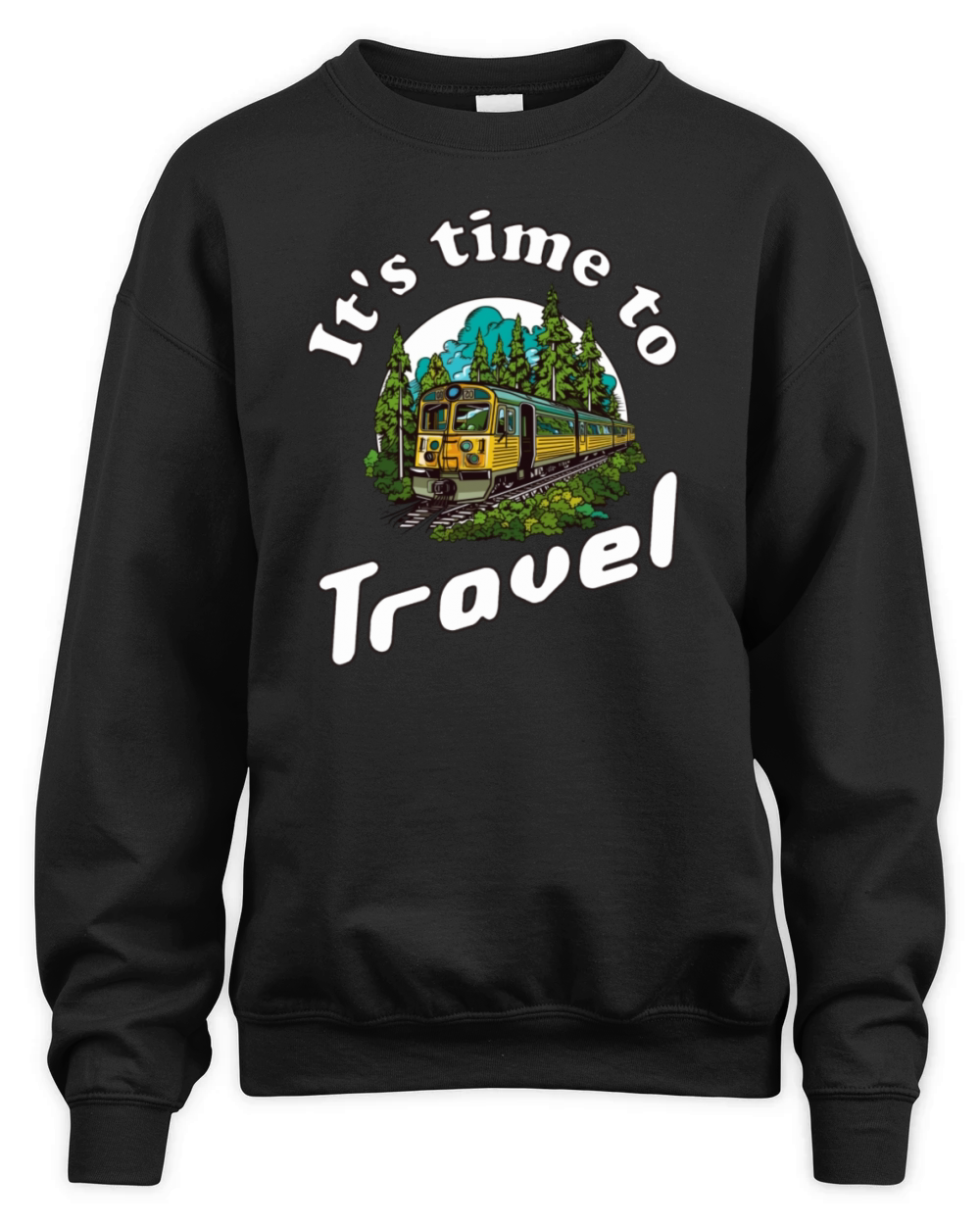 Its time to travel - Train in front of the forest Unisex Premium Crewneck Sweatshirt