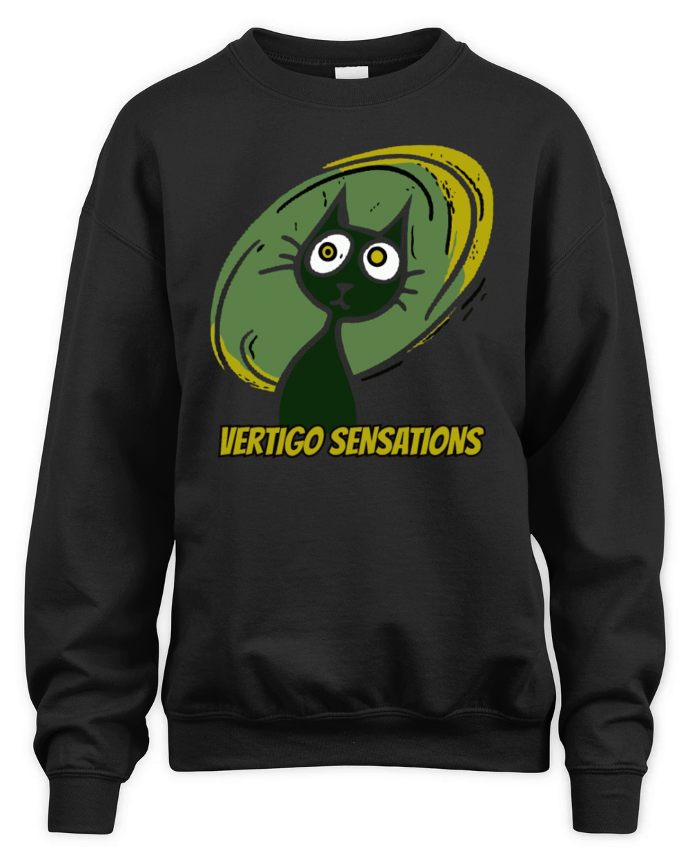 vertigo sensations vintage cartoon cat Unisex Premium Crewneck Sweatshirt
