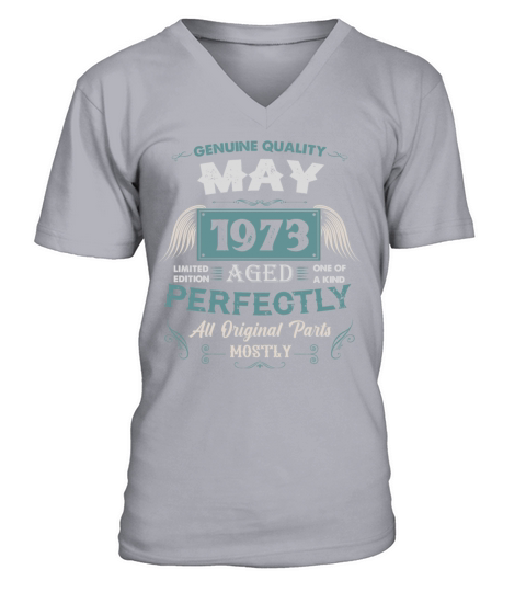 May 1973 Vintage Birthday Present V-Neck T-shirt