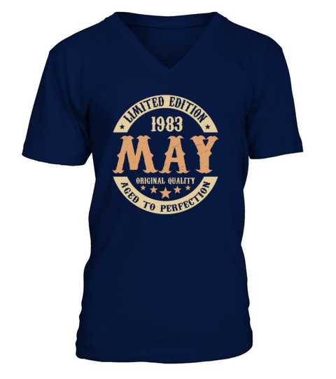 May 1983 Vintage Birthday Present V-Neck T-shirt