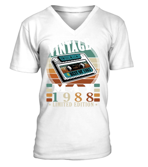 May 1988 vintage birthday gift V-Neck T-shirt