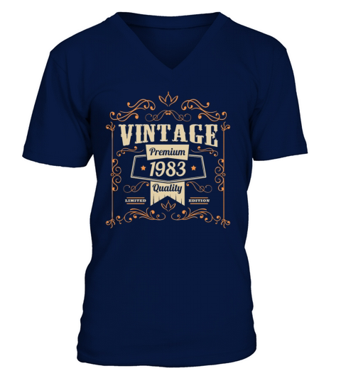 Vintage 1983 Birthday Sayings V-Neck T-shirt
