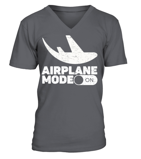 Vintage Airplane Mode On V-Neck T-shirt