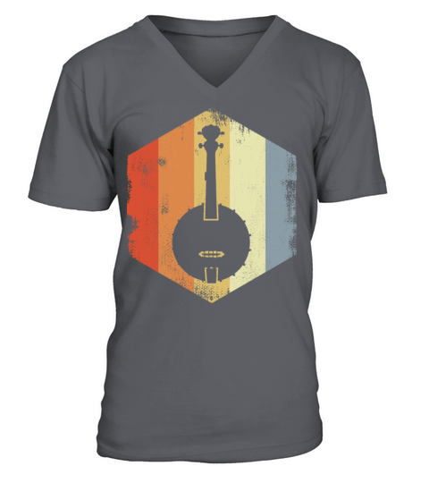 Vintage Banjo Drawing V-Neck T-shirt