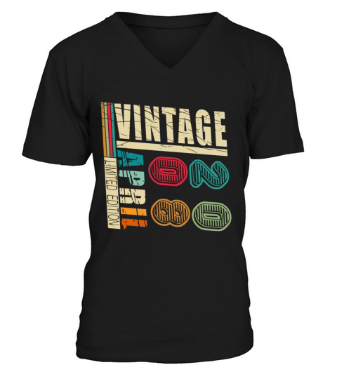 Vintage Birthday Gift Idea April 2008 V-Neck T-shirt