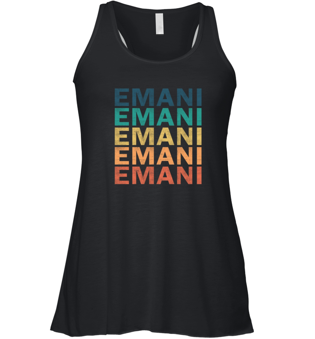 Emani Name T Shirt - Emani Vintage Retro Name Gift Women's Flowy Tank Top