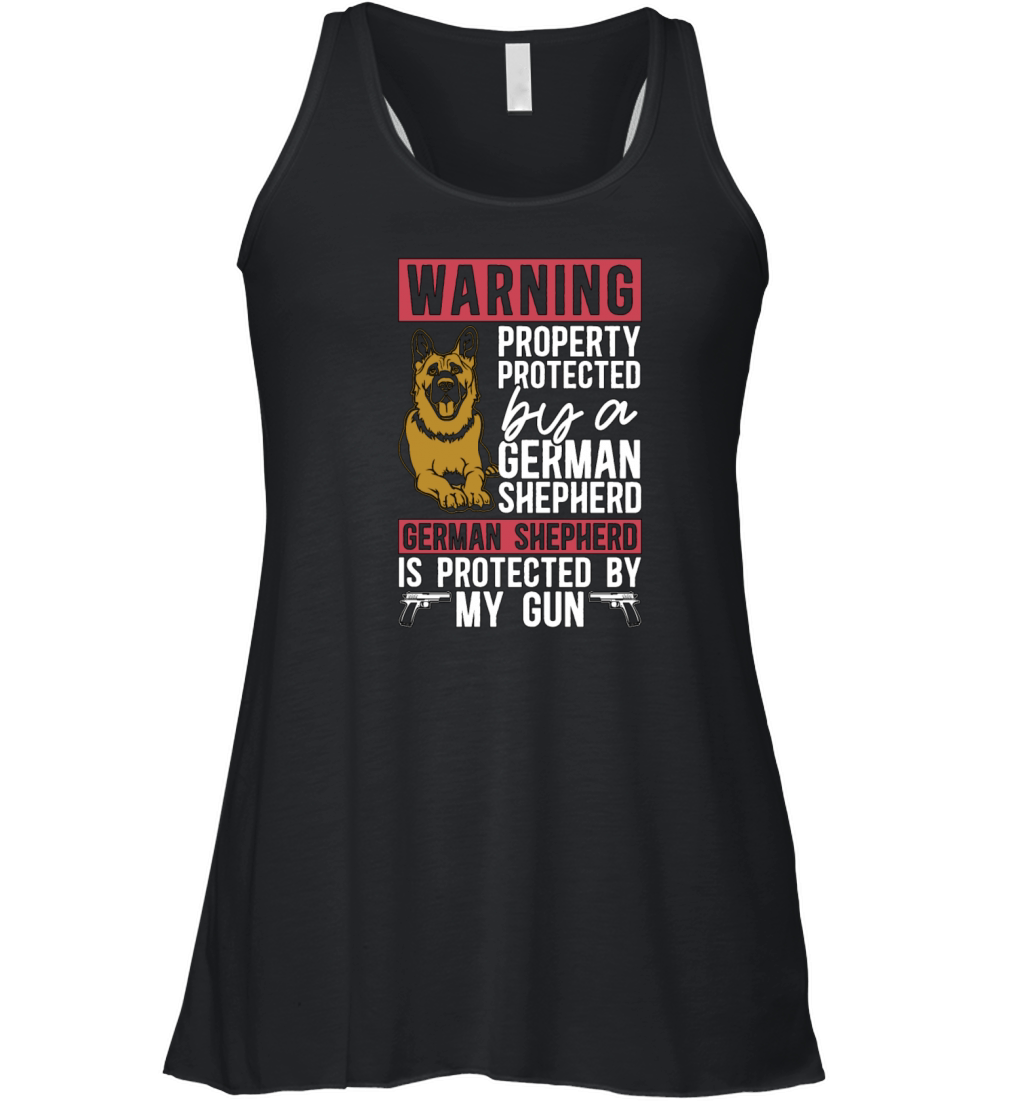 German Shepherd Warning Property Protected Canine Women's Flowy Tank Top