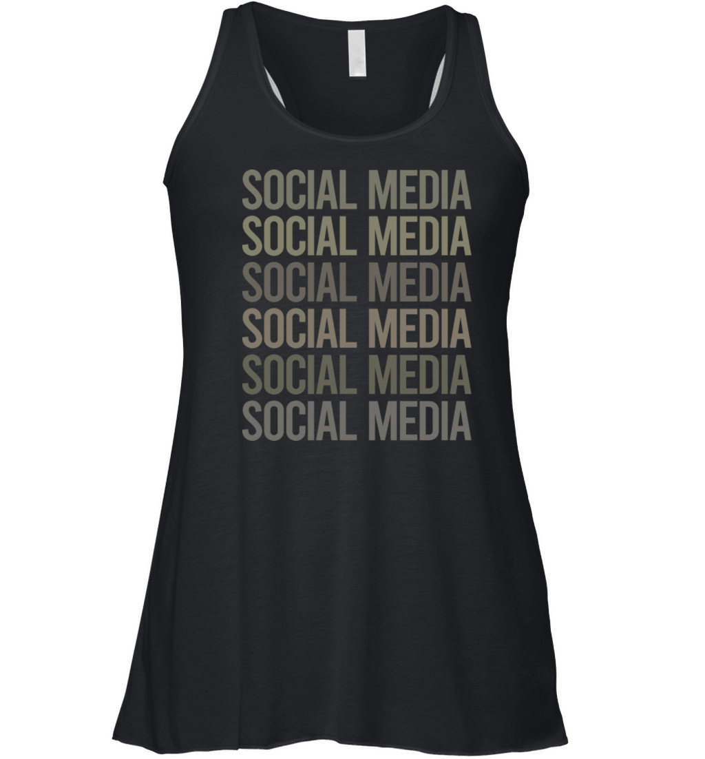Gray Text Art Social Media Women's Flowy Tank Top