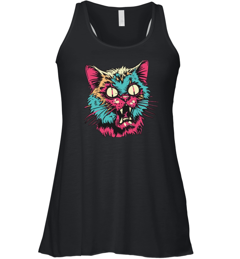 Horror Scary Zombie cat Women's Flowy Tank Top
