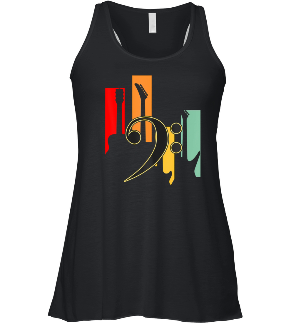 Vintage Bass Guitar Players Guitarist Music Lover Women's Flowy Tank Top
