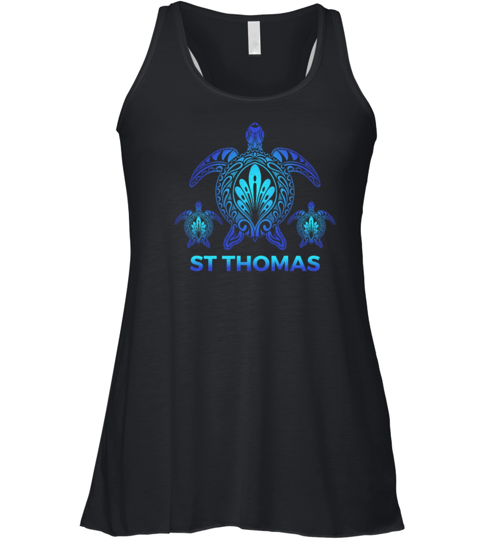 Vintage St Thomas Virgin Islands Turtle Souvenirs Women's Flowy Tank Top