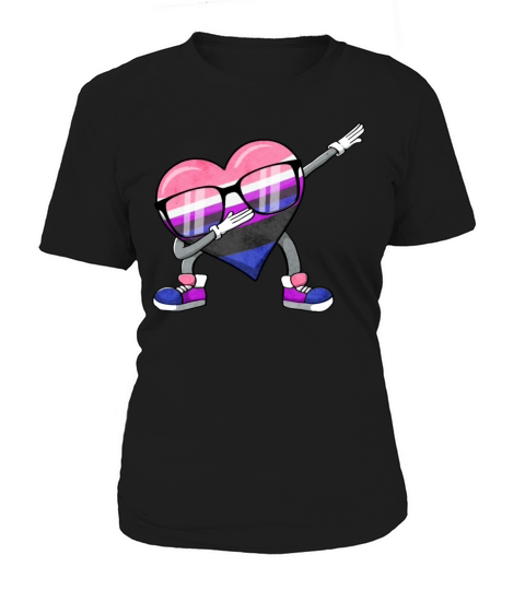 Gender Fluid Pride Flag Dabbing Heart Sublte LGBTQ Women's T-Shirt