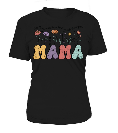 Retro Vintage Floral Mama Flowers Quote Women's T-Shirt