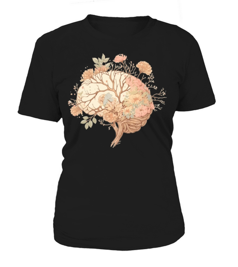 Spring Flower Neurologist Floral Brain Neuroscienc Women's T-Shirt
