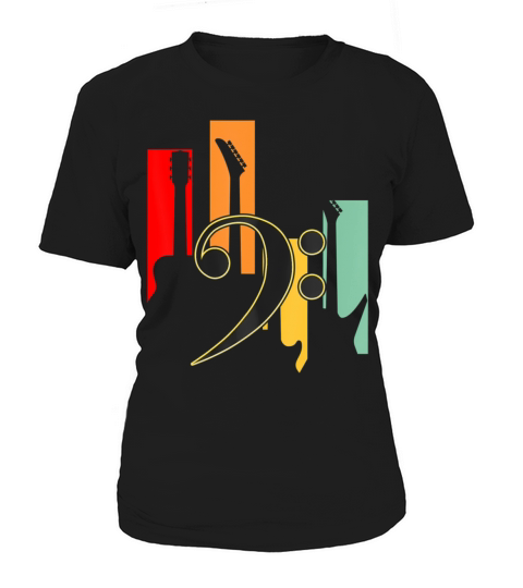 Vintage Bass Guitar Players Guitarist Music Lover Women's T-Shirt