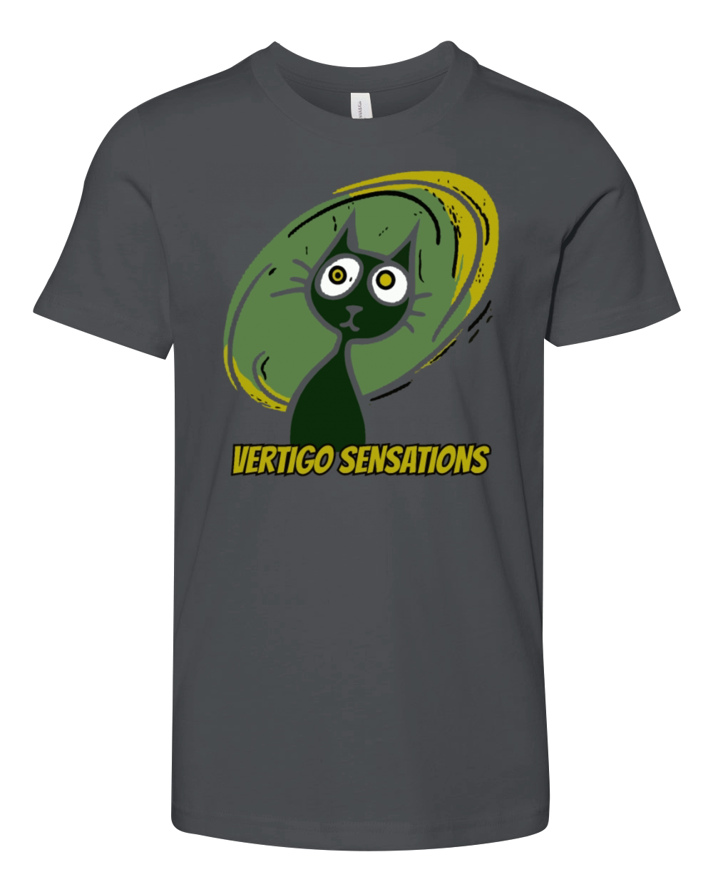 vertigo sensations vintage cartoon cat Youth Unisex Jersey Tee
