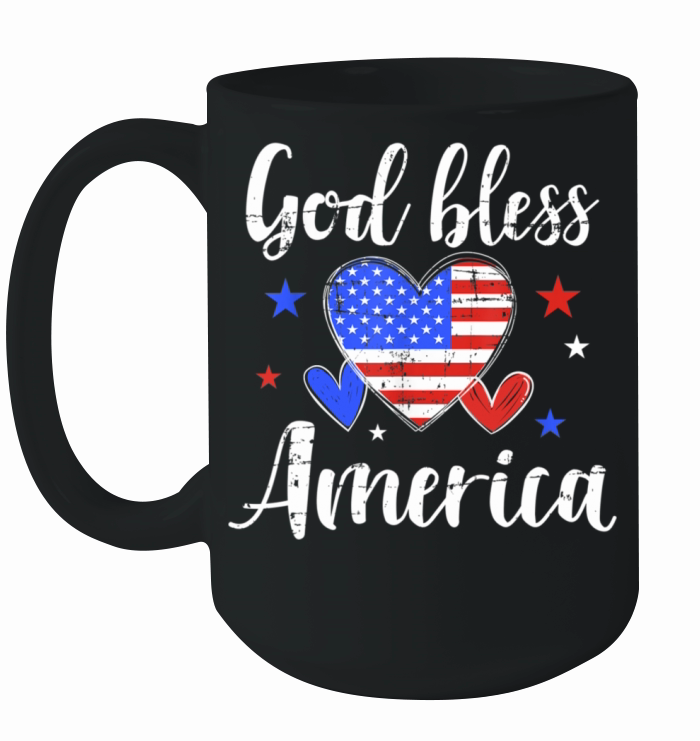 Vintage God Bless America 4th Of July Ceramic Mug