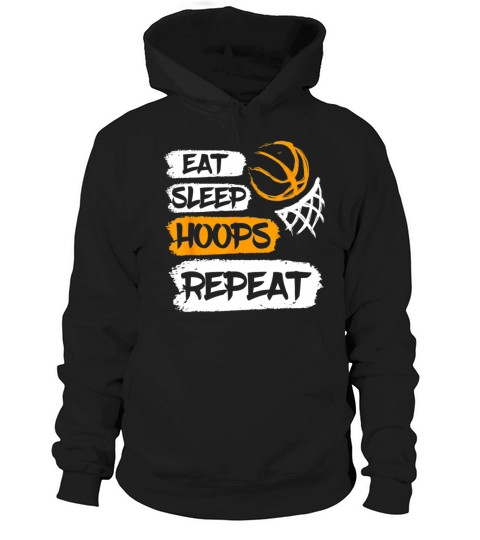 Eat Sleep Hoops Repeat Vintage Basketball Hoodie Unisex