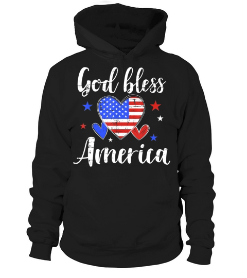 Vintage God Bless America 4th Of July Hoodie Unisex