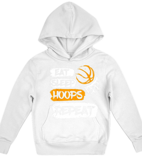 Eat Sleep Hoops Repeat Vintage Basketball Kids Hoodie