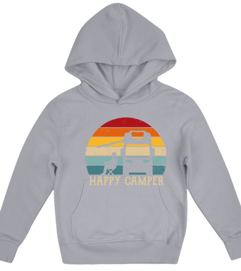 Happy Camper RV Camping idea Men Women Retro Sun 7 Kids Hoodie
