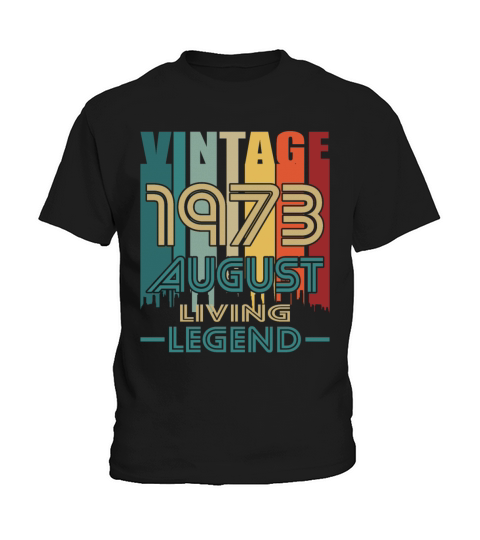 50th birthday august 1973 vintage 1973 Kids T-Shirt