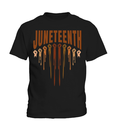 Vintage Black Melanin Juneteenth 1865 History Kids T-Shirt