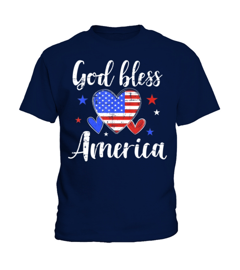 Vintage God Bless America 4th Of July Kids T-Shirt