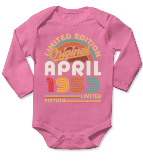 1953 April Vintage Born in 1953 April Gift Long Sleeve Baby One-Piece