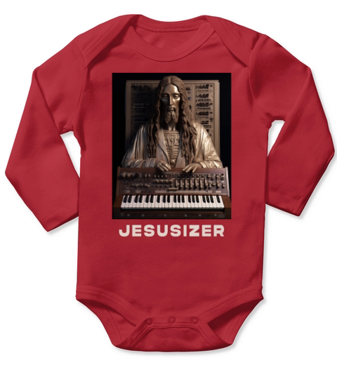 Jesusizer Vintage Jesus Synthesizer Analog Synth Long Sleeve Baby One-Piece