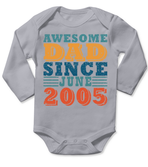June 2005 Vintage June 2005 Retro Anniversary Long Sleeve Baby One-Piece