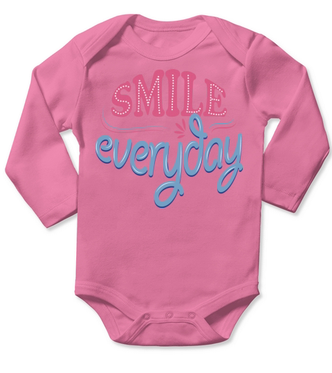 Smile Everyday Inspirational Quote Long Sleeve Baby One-Piece