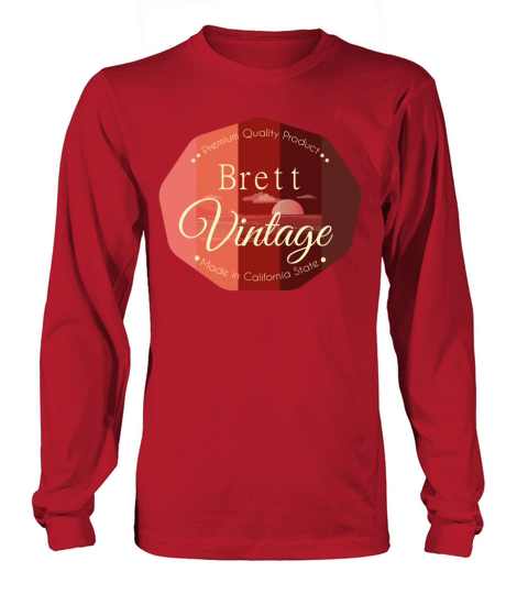 Brett First Name Vintage Design Long sleeved Unisex