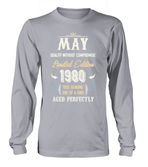 May 1980 Vintage Birthday Present Long sleeved Unisex