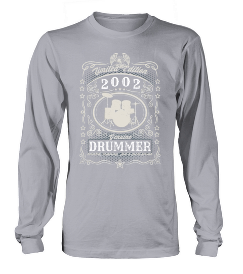 Vintage 2002 Drummer Birthday Gift Percussionist Long sleeved Unisex