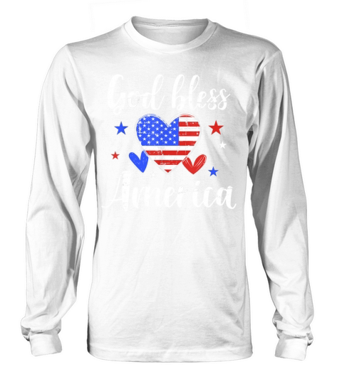 Vintage God Bless America 4th Of July Long sleeved Unisex