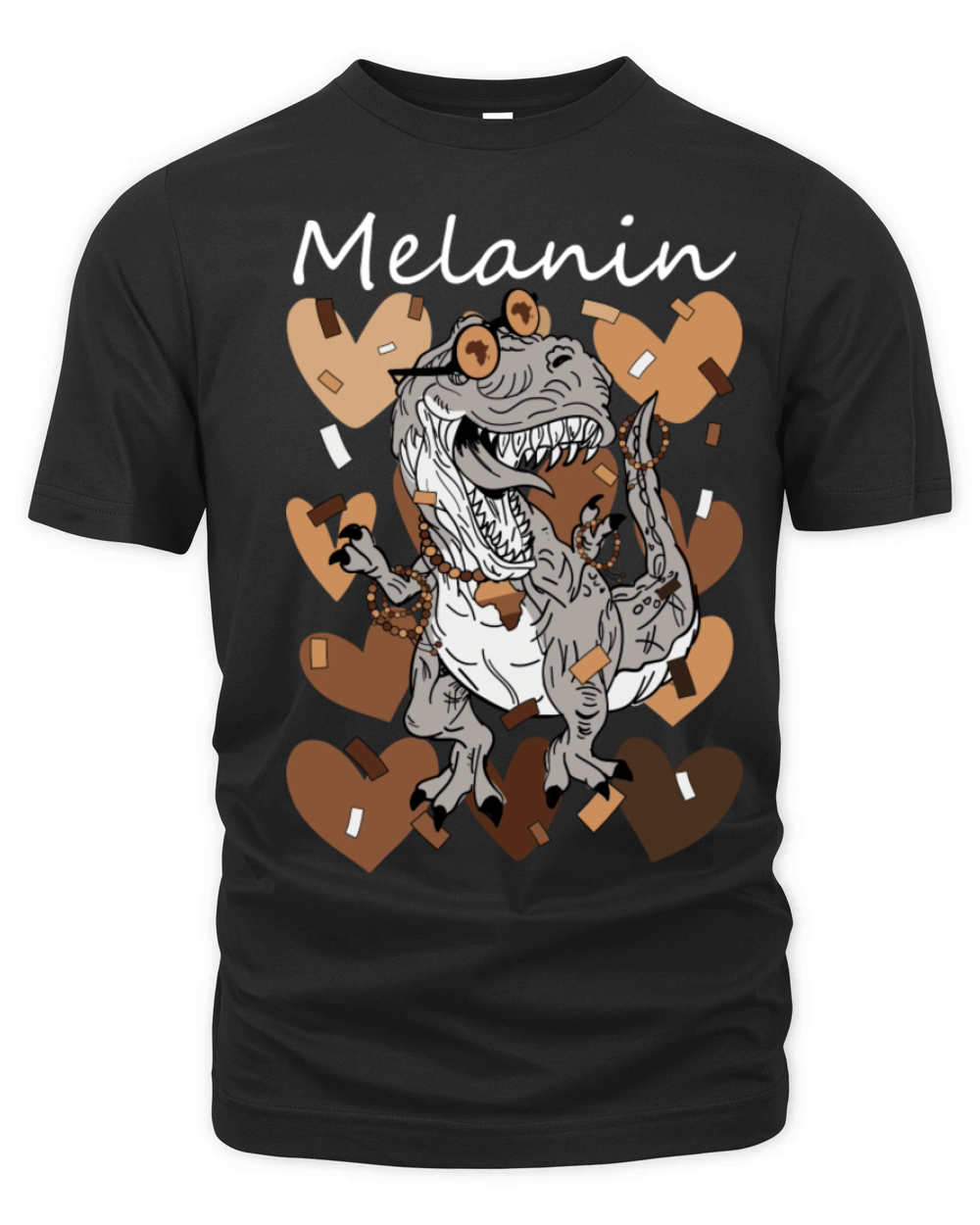 Melanin Dinosaur Black History Month Melanin T Rex Organic Unisex T-shirt