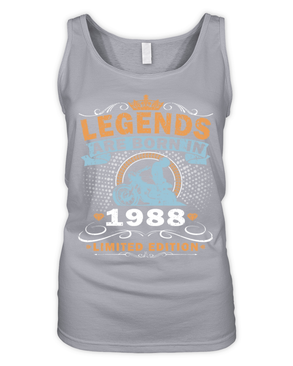 Vintage motorcycle 1988 retro birthday gift Organic Women's Tank Top