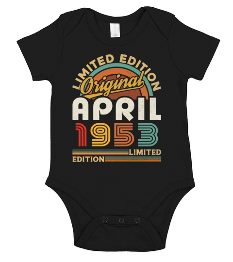 1953 April Vintage Born in 1953 April Gift Short Sleeve Baby One-Piece