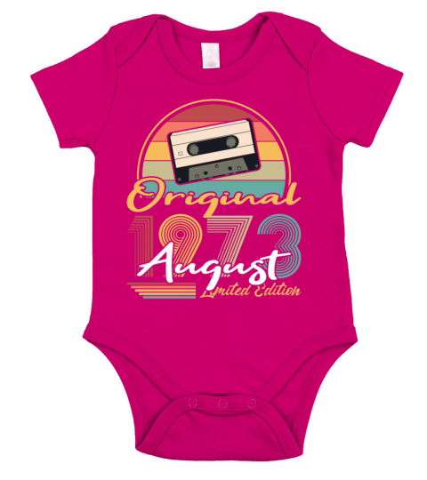 50th birthday august 1973 original 1973 Short Sleeve Baby One-Piece