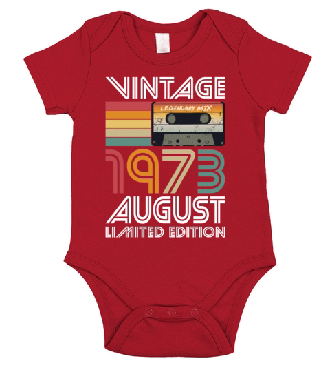 50th birthday august 1973 vintage 1973 Short Sleeve Baby One-Piece