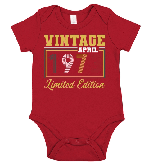 50th birthday vintage april 1973 born in 1973 Short Sleeve Baby One-Piece