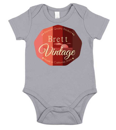 Brett First Name Vintage Design Short Sleeve Baby One-Piece