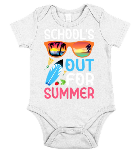 Retro Last Day of Schools Out For Summer Teacher Short Sleeve Baby One-Piece