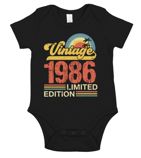 Retro Vintage 1986 Limited Edition Short Sleeve Baby One-Piece