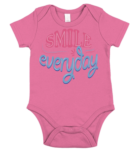 Smile Everyday Inspirational Quote Short Sleeve Baby One-Piece